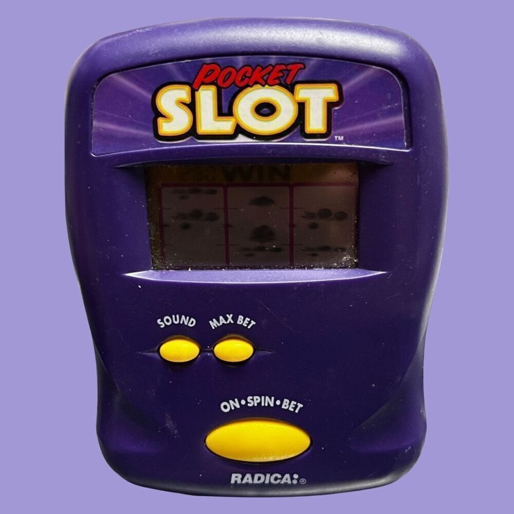 1997 RADICA Pocket Slot Model 9808 Electronic Handheld Portable Game Purple B13